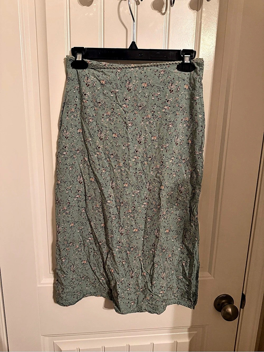 Brandy Melville Floral Midi Skirt in Green & Pink